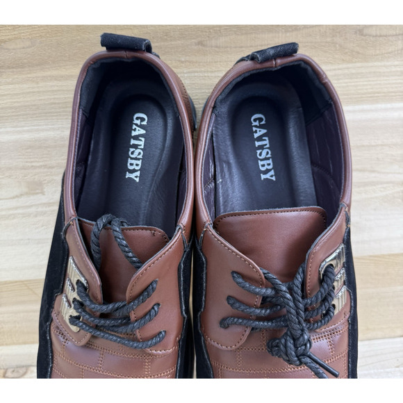Gatsby Leather Oxford Shoes Brown Black Size 13 Lace Up Derby Orthopedic Ortho - Picture 5 of 13